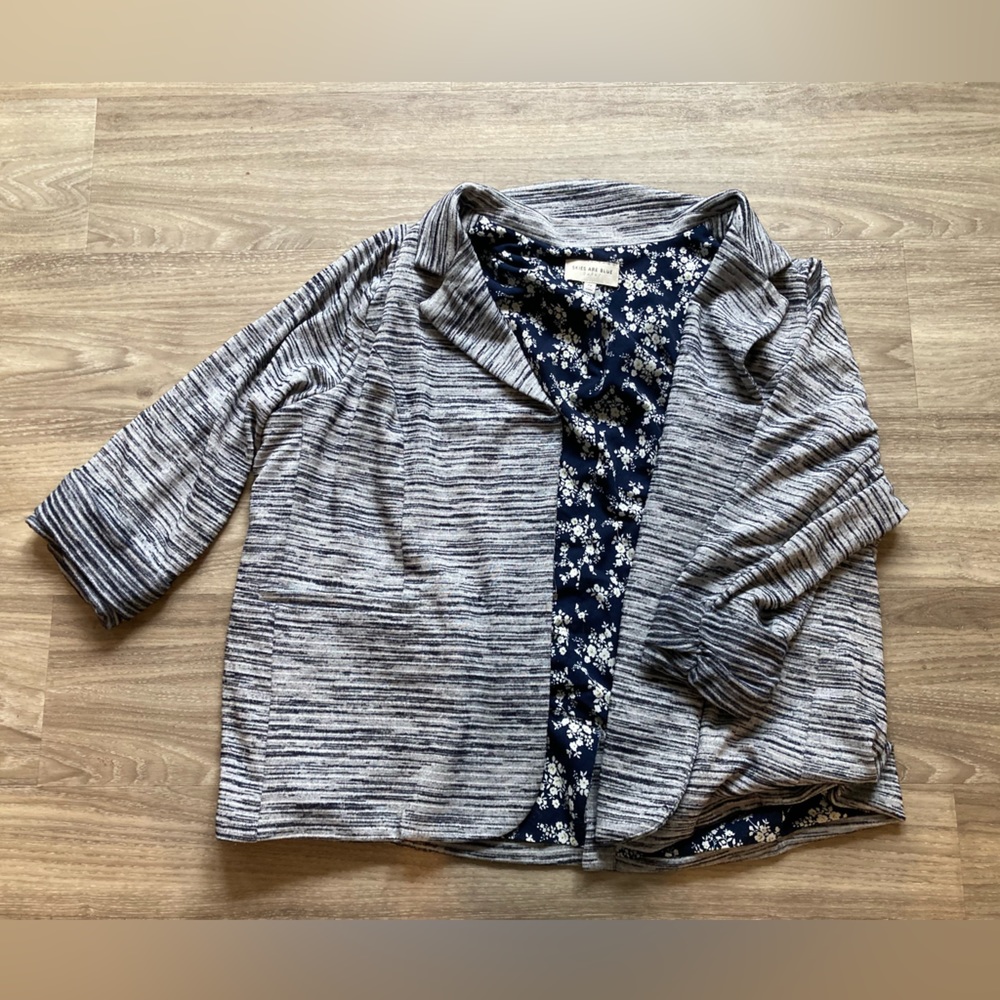 Skies are Blue Blazer with Floral Inside